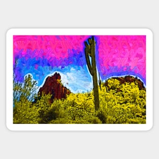 Saguaro In The Desert Sticker